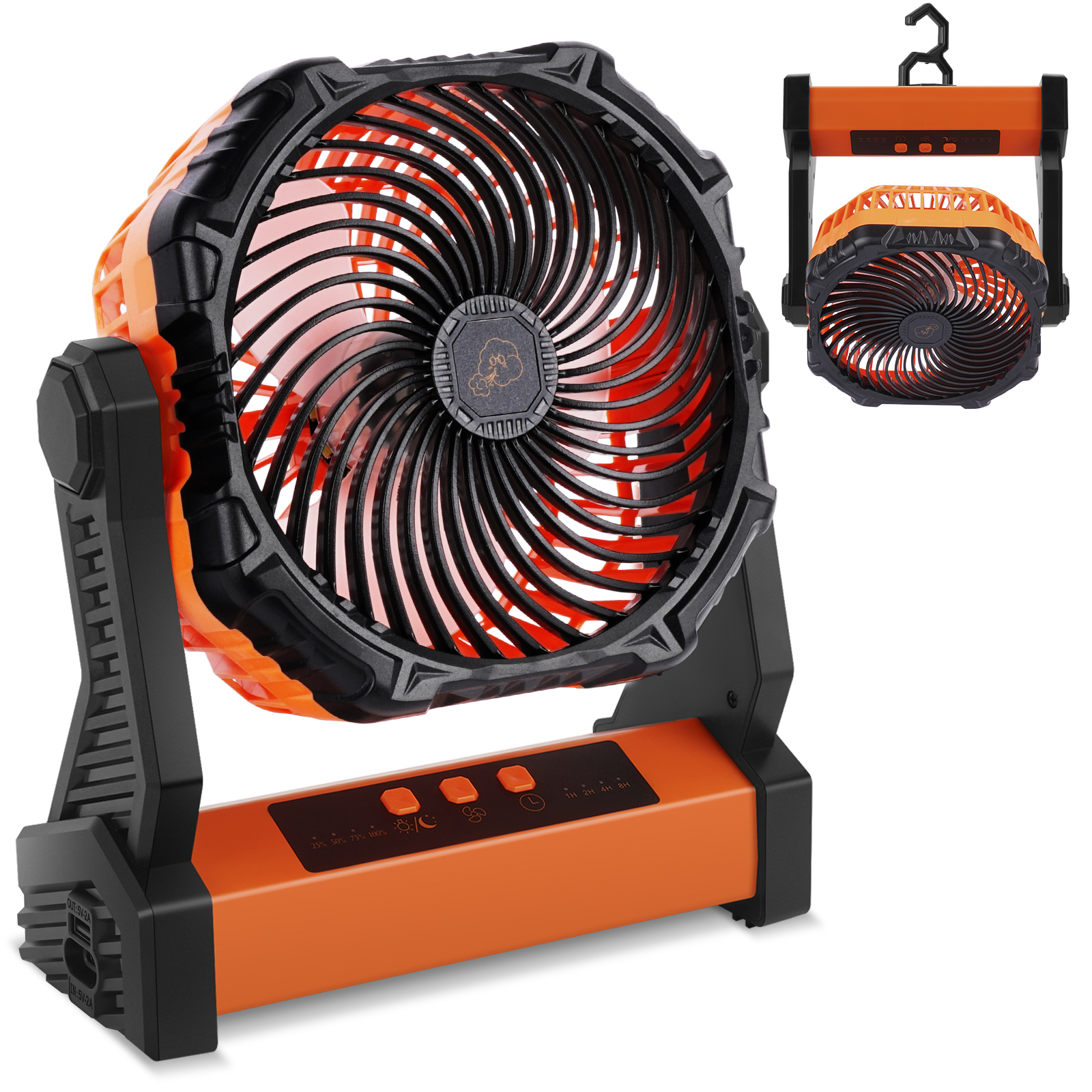 Mah Inch Battery Operated Camping Fan Portable Fan With Led