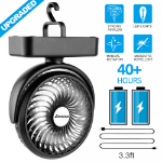 AMACOOL portable camping fan with LED lantern and rechargeable battery