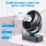 Adjustable 3 speed fan settings on AMACOOL portable camping fan