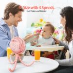 AMACOOL stroller fan on outdoor walk and travel scenario for family comfort