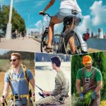 AMACOOL wearable portable fan delivering cooling comfort for outdoor activities and work