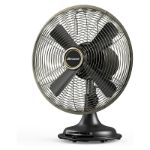 AMACOOL Oscillating Vintage Fan, All Metal Retro Table Top Fan, Adjustable Head Tilt, Quiet 3 Speeds Plug-In Desk Fan for Bedroom Home Office & Kitchen