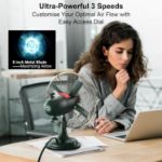 Quiet 3 speed vintage fan on bedside table in bedroom