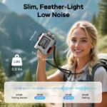 Neck lanyard worn fan for personal cooling on the move