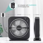 AMACOOL Table Fan, 12 inch Box Fan with 3 Adjustable Speeds & 8HRS Timer, 270° Pivoting Quiet Air Circulator, Desktop Fan for Bedroom Bathroom Kitchen Office, AC Adapter Included-White