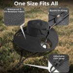 AMACOOL 2-in-1 Hands-Free Hat Fan with Detachable Neck Fan, UPF 50+ Wide Brim Sun Hat, 3-Speed Adjustable, 2600mAh Rechargeable Fishing Essentials for Men Women Camping Travel Delivery Outdoor