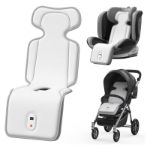 AMACOOL Baby Stroller Cooling Pad, 3D Breathable Cooler Pad with 2 Built-in Blower, Max 10H Ventilation 3 Speeds 10000mAh Rechargeable Car Seat Liner Cooling Cushion for Toddler Baby Summer Essentials