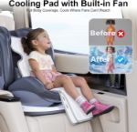 AMACOOL Baby Stroller Cooling Pad, 3D Breathable Cooler Pad with 2 Built-in Blower, Max 10H Ventilation 3 Speeds 10000mAh Rechargeable Car Seat Liner Cooling Cushion for Toddler Baby Summer Essentials