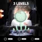 Rechargeable AMACOOL stroller fan with built in LED light for night use