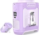 AMACOOL rechargeable portable waist fan clip-on wearable personal cooling fan with LED light - Lavender