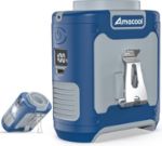 AMACOOL rechargeable portable waist fan clip-on wearable personal cooling fan with LED light - Navy