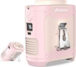 AMACOOL rechargeable portable waist fan clip-on wearable personal cooling fan with LED light - Rose Quartz